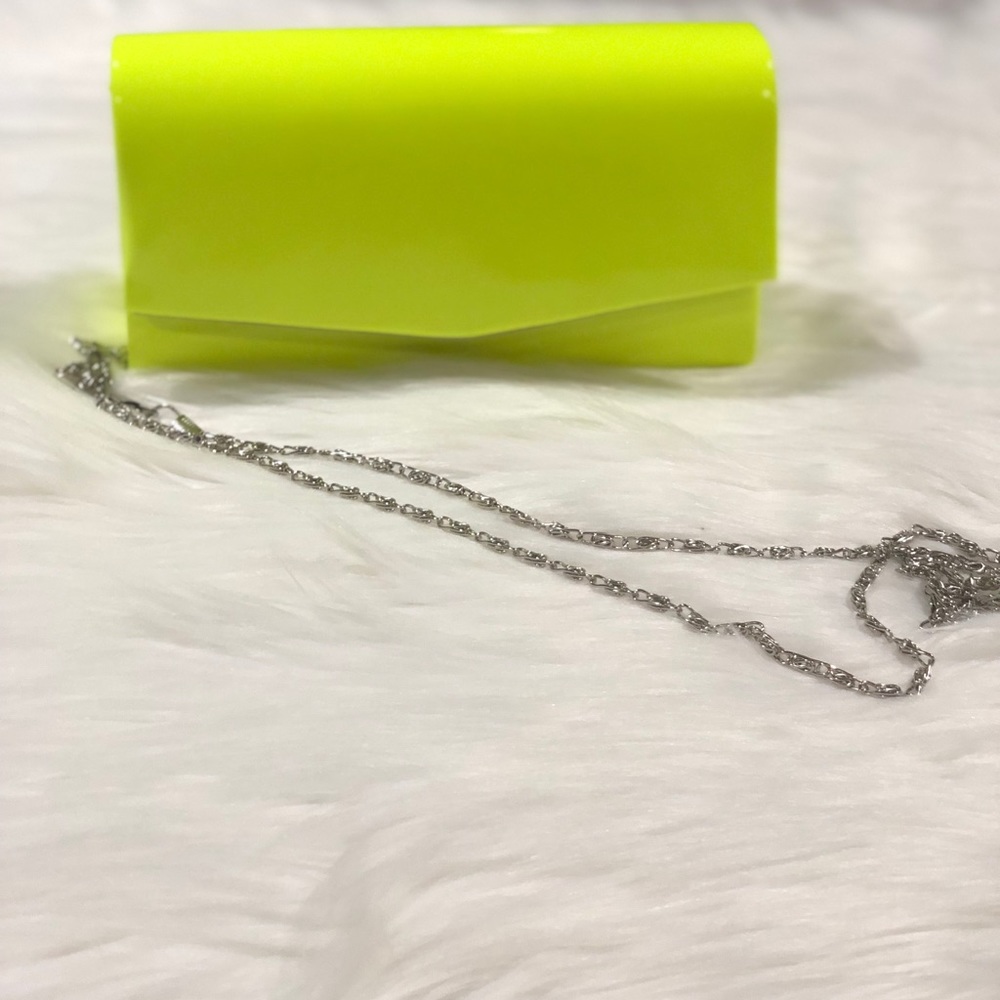 Neon yellow crossbody bag/clutch